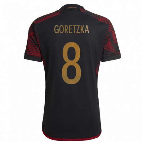 Kandiny Niño Camiseta Alemania Leon Goretzka #8 Granate Negro 2ª Equipación 22-24 La Camisa Chile