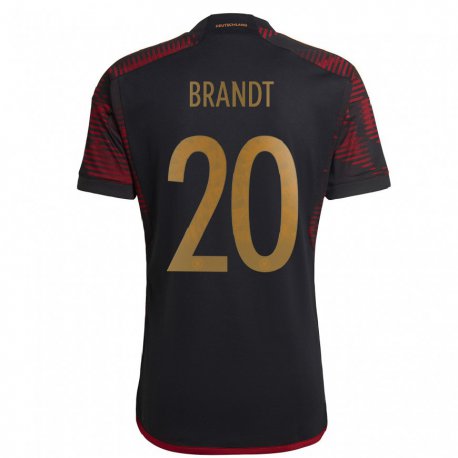 Kandiny Niño Camiseta Alemania Julian Brandt #20 Granate Negro 2ª Equipación 22-24 La Camisa Chile