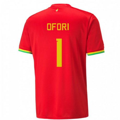 Kandiny Niño Camiseta Ghana Richard Ofori #1 Rojo 2ª Equipación 22-24 La Camisa Chile