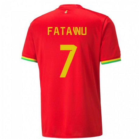 Kandiny Niño Camiseta Ghana Issahaku Fatawu #7 Rojo 2ª Equipación 22-24 La Camisa Chile