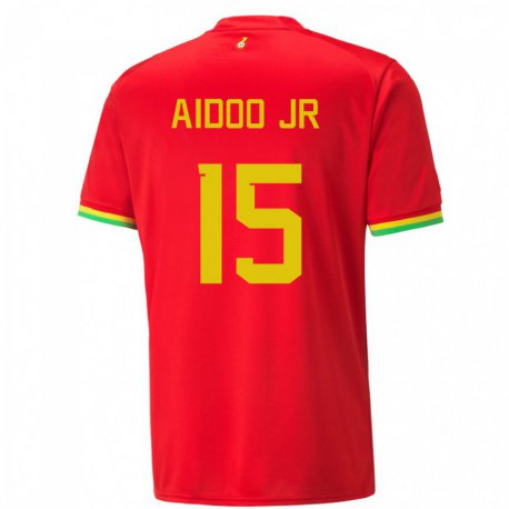 Kandiny Niño Camiseta Ghana Joseph Aidoo #15 Rojo 2ª Equipación 22-24 La Camisa Chile