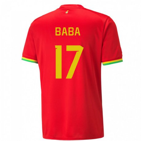 Kandiny Niño Camiseta Ghana Abdul-rahman Baba #17 Rojo 2ª Equipación 22-24 La Camisa Chile
