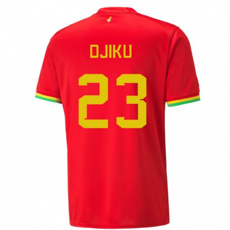 Kandiny Niño Camiseta Ghana Alexander Djiku #23 Rojo 2ª Equipación 22-24 La Camisa Chile