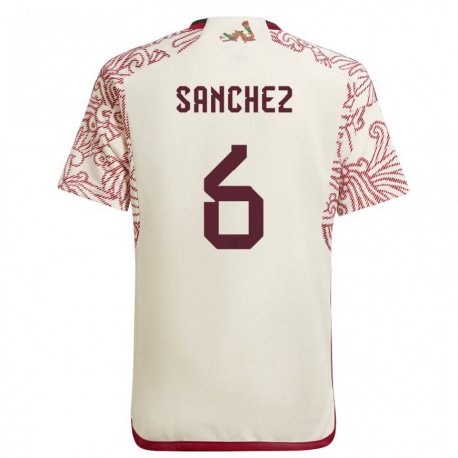 Kandiny Niño Camiseta México Erick Sanchez #6 Maravilla Blanco Rojo 2ª Equipación 22-24 La Camisa Chile