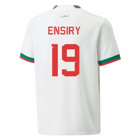 Kandiny Niño Camiseta Marruecos Youssef Ensiry #19 Blanco 2ª Equipación 22-24 La Camisa Chile