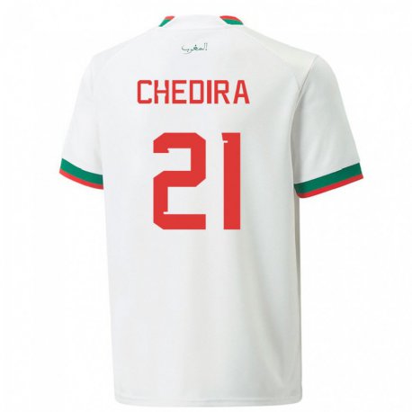 Kandiny Niño Camiseta Marruecos Walid Chedira #21 Blanco 2ª Equipación 22-24 La Camisa Chile