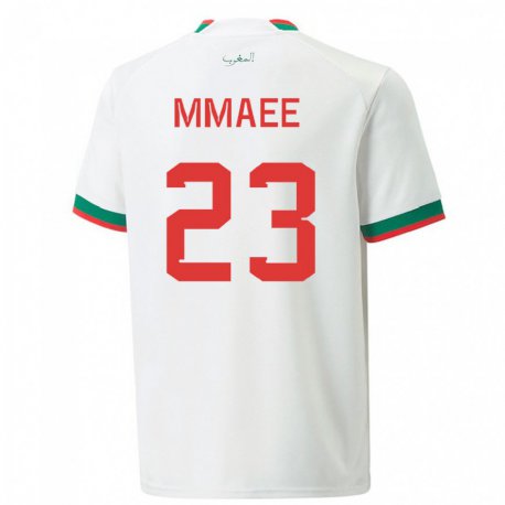 Kandiny Niño Camiseta Marruecos Ryan Mmaee #23 Blanco 2ª Equipación 22-24 La Camisa Chile