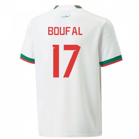Kandiny Niño Camiseta Marruecos Sofiane Boufal #17 Blanco 2ª Equipación 22-24 La Camisa Chile