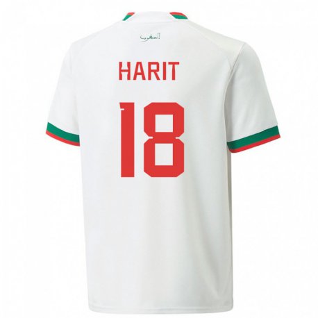 Kandiny Niño Camiseta Marruecos Amine Harit #18 Blanco 2ª Equipación 22-24 La Camisa Chile