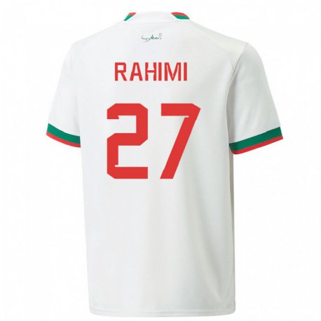 Kandiny Niño Camiseta Marruecos Soufiane Rahimi #27 Blanco 2ª Equipación 22-24 La Camisa Chile