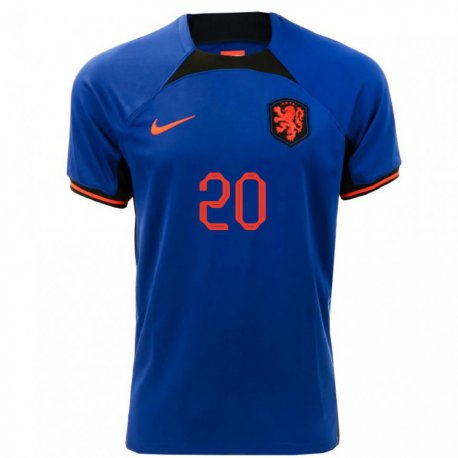 Kandiny Niño Camiseta Países Bajos Teun Koopmeiners #20 Azul Real 2ª Equipación 22-24 La Camisa Chile