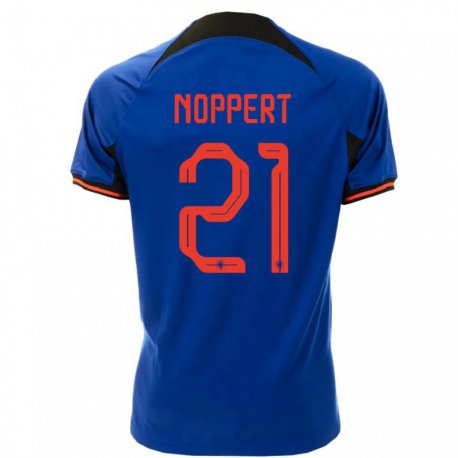 Kandiny Niño Camiseta Países Bajos Andries Noppert #21 Azul Real 2ª Equipación 22-24 La Camisa Chile