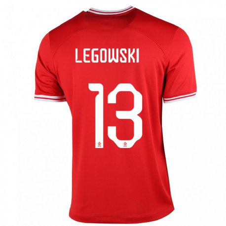 Kandiny Niño Camiseta Polonia Mateusz Legowski #13 Rojo 2ª Equipación 22-24 La Camisa Chile