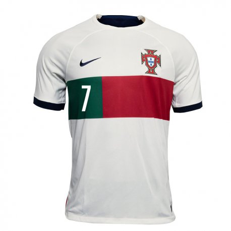 Kandiny Niño Camiseta Portugal Cristiano Ronaldo #7 Blanco 2ª Equipación 22-24 La Camisa Chile