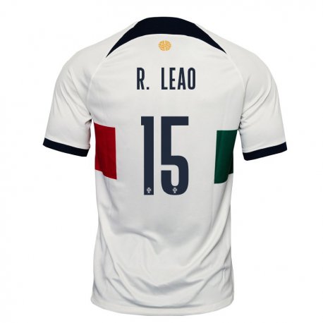 Kandiny Niño Camiseta Portugal Rafael Leao #15 Blanco 2ª Equipación 22-24 La Camisa Chile