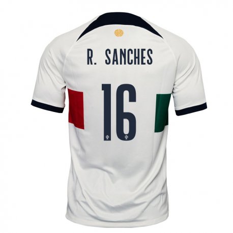 Kandiny Niño Camiseta Portugal Renato Sanches #16 Blanco 2ª Equipación 22-24 La Camisa Chile