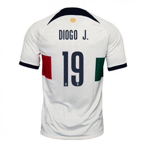 Kandiny Niño Camiseta Portugal Diogo Jota #19 Blanco 2ª Equipación 22-24 La Camisa Chile
