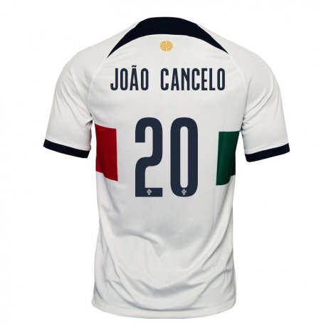 Kandiny Niño Camiseta Portugal Joao Cancelo #20 Blanco 2ª Equipación 22-24 La Camisa Chile