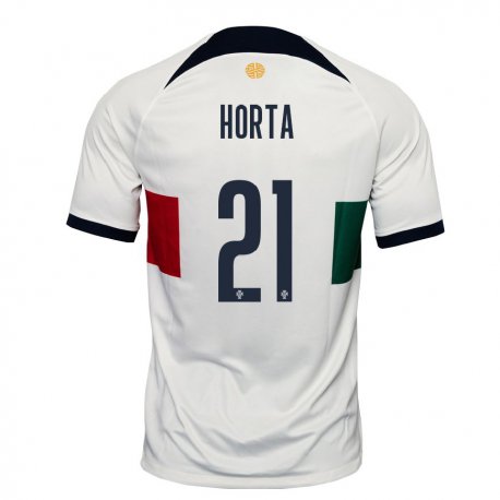 Kandiny Niño Camiseta Portugal Ricardo Horta #21 Blanco 2ª Equipación 22-24 La Camisa Chile