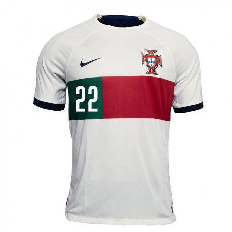 Kandiny Niño Camiseta Portugal Diogo Costa #22 Blanco 2ª Equipación 22-24 La Camisa Chile