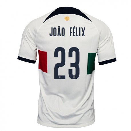 Kandiny Niño Camiseta Portugal Joao Felix #23 Blanco 2ª Equipación 22-24 La Camisa Chile