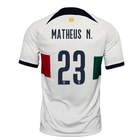 Kandiny Niño Camiseta Portugal Matheus Nunes #23 Blanco 2ª Equipación 22-24 La Camisa Chile