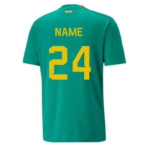 Kandiny Niño Camiseta Senegal Moustapha Name #24 Verde 2ª Equipación 22-24 La Camisa Chile