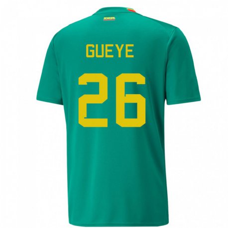 Kandiny Niño Camiseta Senegal Pape Gueye #26 Verde 2ª Equipación 22-24 La Camisa Chile