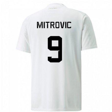 Kandiny Niño Camiseta Serbia Aleksandar Mitrovic #9 Blanco 2ª Equipación 22-24 La Camisa Chile