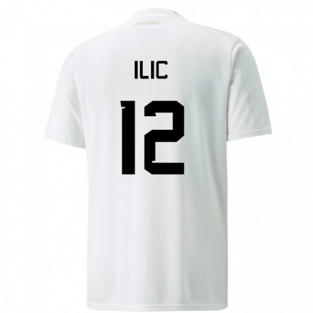 Kandiny Niño Camiseta Serbia Marko Ilic #12 Blanco 2ª Equipación 22-24 La Camisa Chile