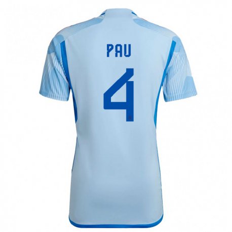 Kandiny Niño Camiseta España Pau Torres #4 Cielo Azul 2ª Equipación 22-24 La Camisa Chile