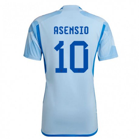 Kandiny Niño Camiseta España Marco Asensio #10 Cielo Azul 2ª Equipación 22-24 La Camisa Chile