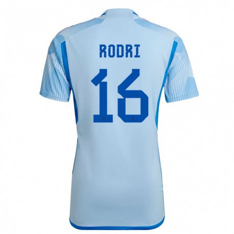 Kandiny Niño Camiseta España Rodri #16 Cielo Azul 2ª Equipación 22-24 La Camisa Chile