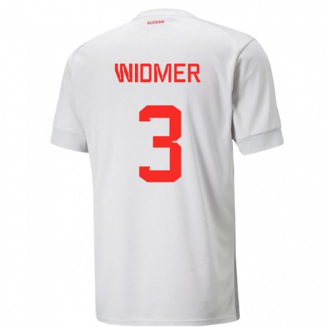 Kandiny Niño Camiseta Suiza Silvan Widmer #3 Blanco 2ª Equipación 22-24 La Camisa Chile