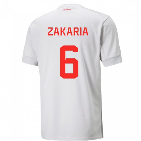 Kandiny Niño Camiseta Suiza Denis Zakaria #6 Blanco 2ª Equipación 22-24 La Camisa Chile