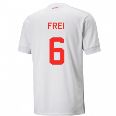 Kandiny Niño Camiseta Suiza Fabian Frei #6 Blanco 2ª Equipación 22-24 La Camisa Chile