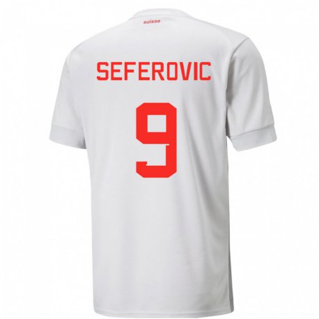 Kandiny Niño Camiseta Suiza Haris Seferovic #9 Blanco 2ª Equipación 22-24 La Camisa Chile