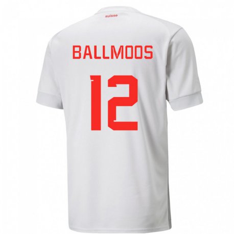 Kandiny Niño Camiseta Suiza David Von Ballmoos #12 Blanco 2ª Equipación 22-24 La Camisa Chile