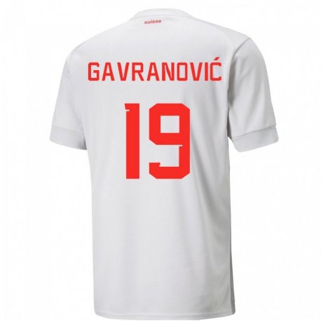 Kandiny Niño Camiseta Suiza Mario Gavranovic #19 Blanco 2ª Equipación 22-24 La Camisa Chile