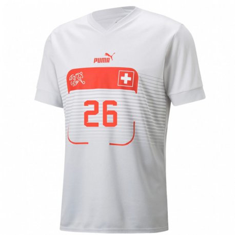 Kandiny Niño Camiseta Suiza Jordan Lotomba #26 Blanco 2ª Equipación 22-24 La Camisa Chile