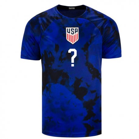 Kandiny Niño Camiseta Estados Unidos Su Nombre #0 Azul Real 2ª Equipación 22-24 La Camisa Chile