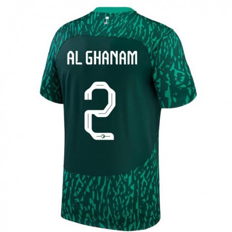 Kandiny Niño Camiseta Arabia Saudita Sultan Al Ghanam #2 Verde Oscuro 2ª Equipación 22-24 La Camisa Chile