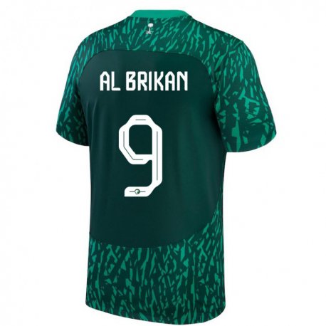 Kandiny Niño Camiseta Arabia Saudita Feras Al Brikan #9 Verde Oscuro 2ª Equipación 22-24 La Camisa Chile