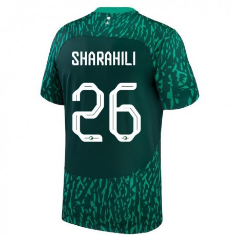 Kandiny Niño Camiseta Arabia Saudita Riyadh Sharahili #26 Verde Oscuro 2ª Equipación 22-24 La Camisa Chile