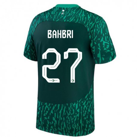 Kandiny Niño Camiseta Arabia Saudita Hatan Bahbri #27 Verde Oscuro 2ª Equipación 22-24 La Camisa Chile
