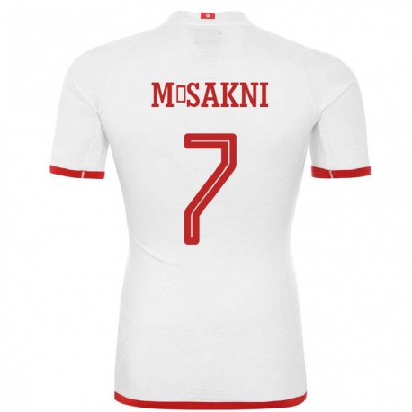 Kandiny Niño Camiseta Túnez Youssef M Sakni #7 Blanco 2ª Equipación 22-24 La Camisa Chile