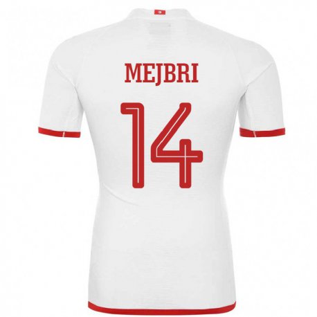 Kandiny Niño Camiseta Túnez Hannibal Mejbri #14 Blanco 2ª Equipación 22-24 La Camisa Chile