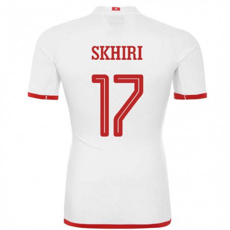 Kandiny Niño Camiseta Túnez Ellyes Skhiri #17 Blanco 2ª Equipación 22-24 La Camisa Chile