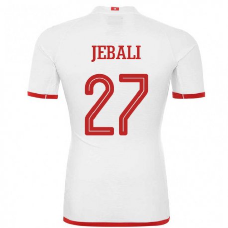Kandiny Niño Camiseta Túnez Issam Jebali #27 Blanco 2ª Equipación 22-24 La Camisa Chile