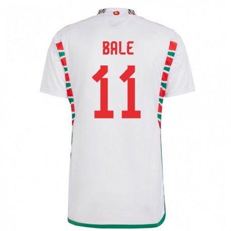 Kandiny Niño Camiseta Gales Gareth Bale #11 Blanco 2ª Equipación 22-24 La Camisa Chile